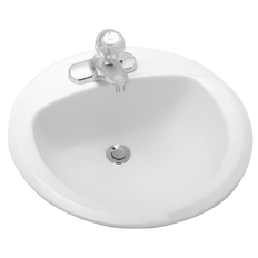 Picture of Briggs Savex 4 inch Center Faucet ADA Round Vitreous China Drop-in Lavatory Sink, 19 inch x 19 inch, White