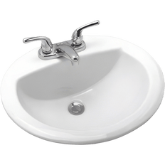 Picture of Briggs Savex 4 inch Center Faucet ADA Oval Vitreous China Drop-in Lavatory Sink, 20 inch x 17 inch, Biscuit