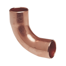Picture of 1/8 inch 90 Deg Wrot Copper Long Radius Elbow, SWT x SWT