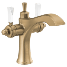 Picture of Delta Dorval Two Handle Monoblock Lavatory Faucet with Pop-Up Drain, Champagne Bronze/Porcelain