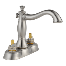 Picture of Delta Cassidy Two Handle Centerset Lavatory Faucet with Pop-Up Drain, Less Handles, Stainless Steel