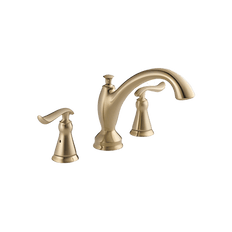 Picture of Delta Linden Two Handle Roman Tub Trim, 8 to 16 in Centers, Champagne Bronze