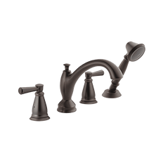 Picture of Delta Linden Two Handle Roman Tub Trim with Hand Shower, 8 to 16 in Centers, Venetian Bronze