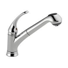 Picture of Delta Foundations Single Handle Pull-Out Kitchen Faucet, Chrome