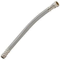 Picture of Fluidmaster Braided Water Heater Connector, 3/4 inch MIP x 3/4 inch FIP, 18 inch Length, Nickel
