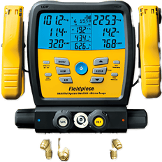 Picture of Fieldpiece Wireless 4-Port SMAN Refrigerant Manifold and Micron Gauge