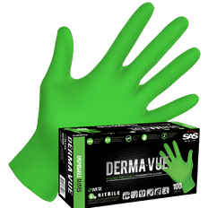 Picture of SAS Derma-Vue Extra Strength Hi-Viz Disposable Gloves, Large, Green; 100/Box