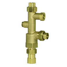 Picture of Honeywell DirectConnect AMX Series 3/4 inch x 3/4 inch PEX Union x FNPT Bottom Brass/Stainless Steel Thermostatic Mixing Valve