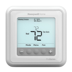 Picture of Honeywell T6 Pro 20 to 30VAC 2H/1C (Heat Pump) 1H/1C (Conventional System) Digital Programmable Thermostat, White
