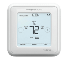 Picture of Honeywell Pro T6 Series 20 - 30VAC 3-Heat Pump 2-Heat Conventional/2-Cool Touchscreen Display Programmable Thermostat, White