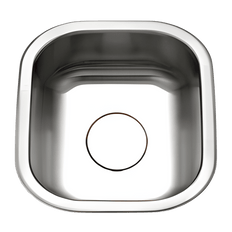 Picture of Hamat 17 inch x 18 inch Square Bowl Bar/Prep Sink Less Strainer, Undermount, Stainless Steel