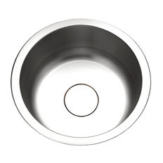 Picture of Hamat 18 inch x 18 inch Round Bowl Bar/Prep Sink Less Strainer, Undermount, Stainless Steel