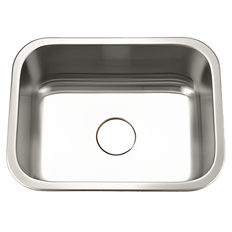 Picture of Hamat 23 inch x 18 inch Single Bowl Kitchen Sink, 18GA, Undermount, Stainless Steel