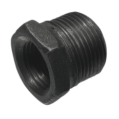 Picture of 1-1/2 inch x 1/2 inch Black Malleable Iron Bushing, Imported, MIP x FIP