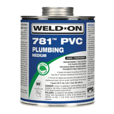 Picture of Weld-On 781 Medium Bodied PVC Pipe Cement, 1 qt Metal Can, Clear