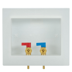 Picture of DU-ALL Brass 1/4-Turn Outlet Box With Valves For Dual Drain Washing Machine, 1/2 inch, CPVC Conx