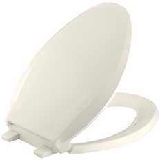 Picture of Kohler ReadyLatch Quiet Close Solid Polypropylene Closed-Front Elongated Toilet Seat, Biscuit