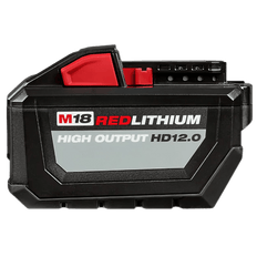 Picture of Milwaukee M18 Redlithium High Output 48-11-1812 18V 12A/hr Rechargeable Lithium-Ion Battery Pack, Black/Red