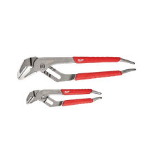 Picture of Milwaukee Rust Resistant Plier Set, 2 Pieces, Straight Jaw, Forged Alloy Steel, Red