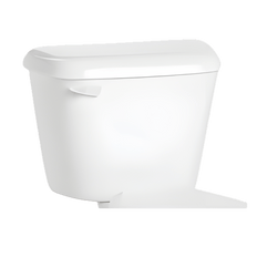 Picture of Mansfield Alto 1.28 gpf Fluidmaster Pilot Valve Toilet Tank with Lid, Color Match Lever, 14 inch Rough-In, White