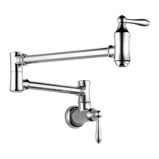 Picture of Delta Traditional Two Handle Wall Mount Pot Filler Faucet, 4 gpm, Chrome