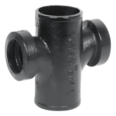 Picture of 2 inch x 2 inch No-Hub Cast Iron Sanitary Tapped Cross, ASTM 888