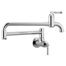 Picture of Delta Broderick 2 Handle Wall Mount Pot Filler Kitchen Faucet, 4 gpm, Chrome