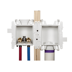 Picture of Oatey MODA 1/4 inch F1960 PEX PVC Outlet Box C37700 Forged Brass Valve Standard Outlet Box, White