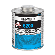 Picture of Uni-Weld 6200 Multi-Purpose Pipe Cement, 32 oz Can, Clear
