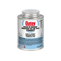 Picture of Oatey Rain-R-Shine Medium Bodied PVC Pipe Cement, 8 oz Can, Blue