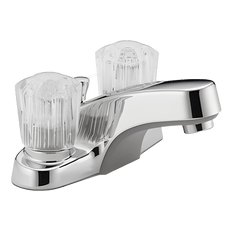 Picture of Peerless Core Two Handle Lavatory Faucet with Plastic Pop-Up Drain, 4 in Centerset, Chrome