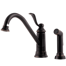 Picture of Pfister Portland 1 Handle Kitchen Faucet with Side Spray, Tuscan Bronze