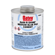 Picture of Oatey Rain-R-Shine Medium Bodied PVC Pipe Cement, 32 oz Can, Blue