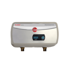 Picture of Rheem Professional Classic 4kW Tankless Electric Water Heater, 0.3 GPM to 0.9 GPM, Indoor, 120 Volt, 1 Heating Chamber