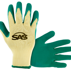 Picture of SAS Cotton/Poly Knit Latex Coated Palm Safety Gloves, Large, Green, Pair