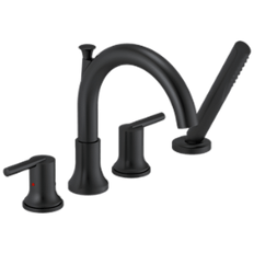 Picture of Delta Trinsic Two Handle Roman Tub Trim with Hand Shower, Matte Black