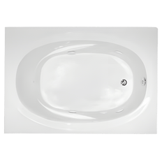 Picture of Hamilton Tahi 5 60 inch x 42 inch x 18.25 inch Acrylic Drop-In Whirlpool Tub with Skirt, Right Drain, White
