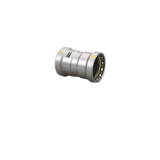 Picture of MegaPressG 6615XL 4 inch x 4 inch Coupling With Stop, Press x Press, Lead Free, Zinc-Nickel Coated Carbon Steel