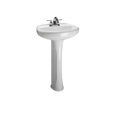 Picture of Vortens Senna/Vienna 4 inch Center Faucet Vitreous China Pedestal Sink Basin, 23 inch L x 18 inch W, White