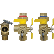 Picture of Webstone Brass Tankless Water Heater Service Valve Kit, 3/4 inch, IPS Union x SWT, 431 psi