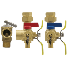 Picture of Webstone Isolator E-X-P E2 4444W Series 3/4 inch FIP Union x ASTM F1807 PEX Brass Tankless Water Heater Service Valve