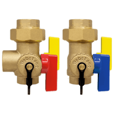 Picture of E-X-P Ultra-Compact Tankless Water Hater Service Valve Kit, 3/4 inch FIP Union x FIP