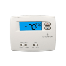 Picture of White-Rodgers 2 Heat/1 Cool Digital LCD Non-Programmable Thermostat, 45 to 90 Deg F, 0 to 30VAC, White