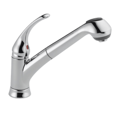 Picture of Delta Foundations Single Handle Pull-Out Kitchen Faucet, Stainless