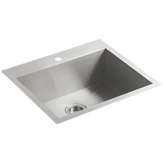 Picture of Kohler Vault Single-Bowl 18 Guage Stainless Steel Top Mount/Undermount Kitchen Sink, 25 inch x 22 inch, Satin