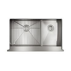 Picture of Kohler Vault Under-Mount Large/Medium Double-Bowl Kitchen Sink with Rack, 35-1/2 inch x 21-1/4 inch x 9-5/16 inch