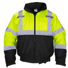 Picture of SAS Class 3 High-Vis Hooded Bomber Jacket, 2X-Large, Yellow