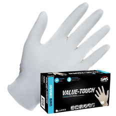 Picture of SAS Value Touch Latex Disposable Gloves, Powder Free, 2X-Large, White, 100 Pack