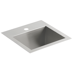 Picture of Kohler Vault 18 Guage Stainless Steel 1-Hole Single-Bowl Top Mount/Undermount Bar Sink, 15 inch x 15 inch, Satin