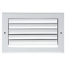 Picture of One Way Curved Blade Adjustable, Sidewall/Ceiling Register, 14 inch x 6 inch, White Aluminum